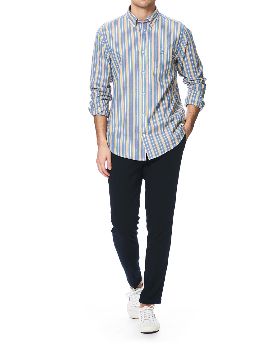 Heren | Overhemden | GANT | Windblown Oxford Stripe Shirt Bright Cobolt