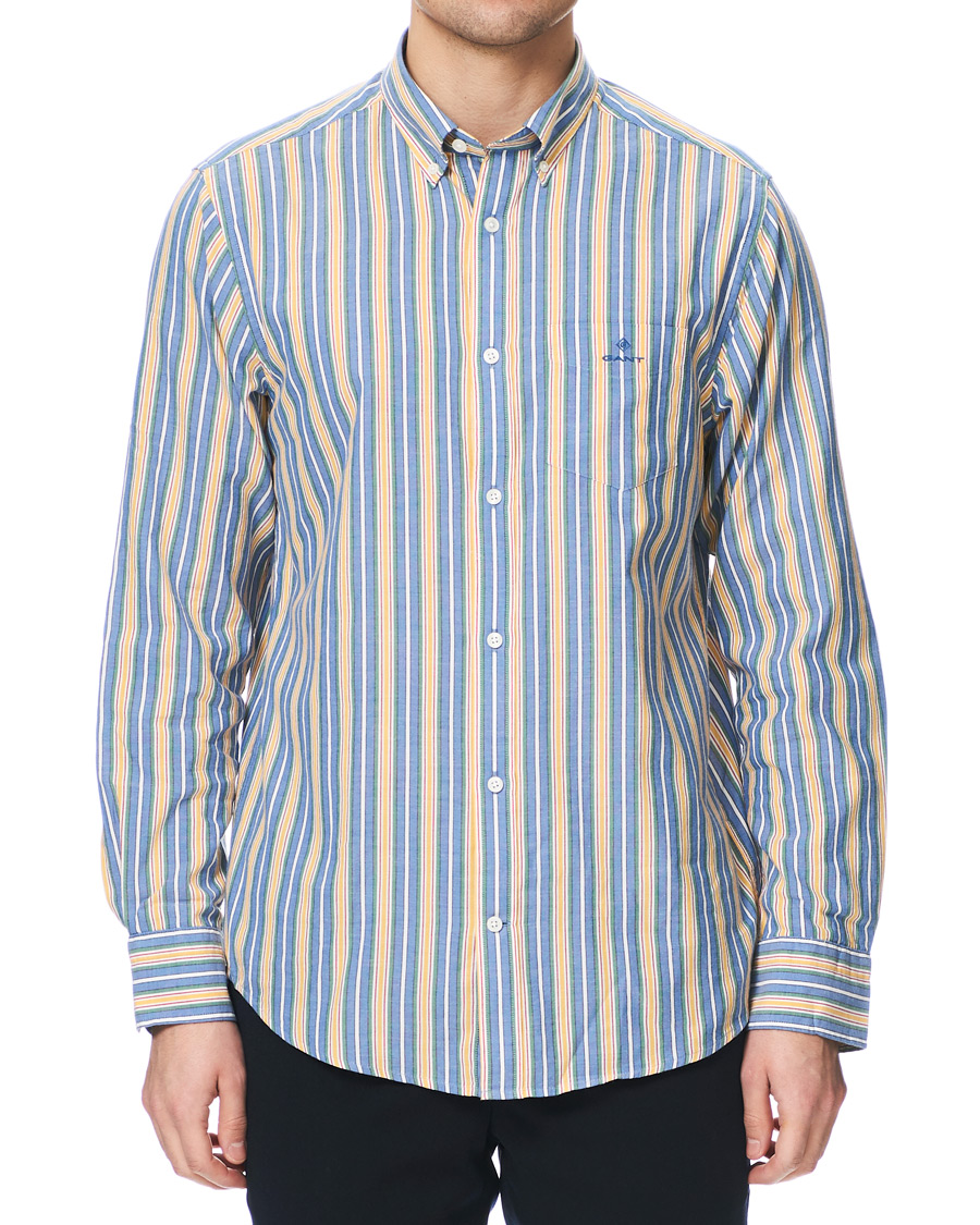 Heren | Overhemden | GANT | Windblown Oxford Stripe Shirt Bright Cobolt