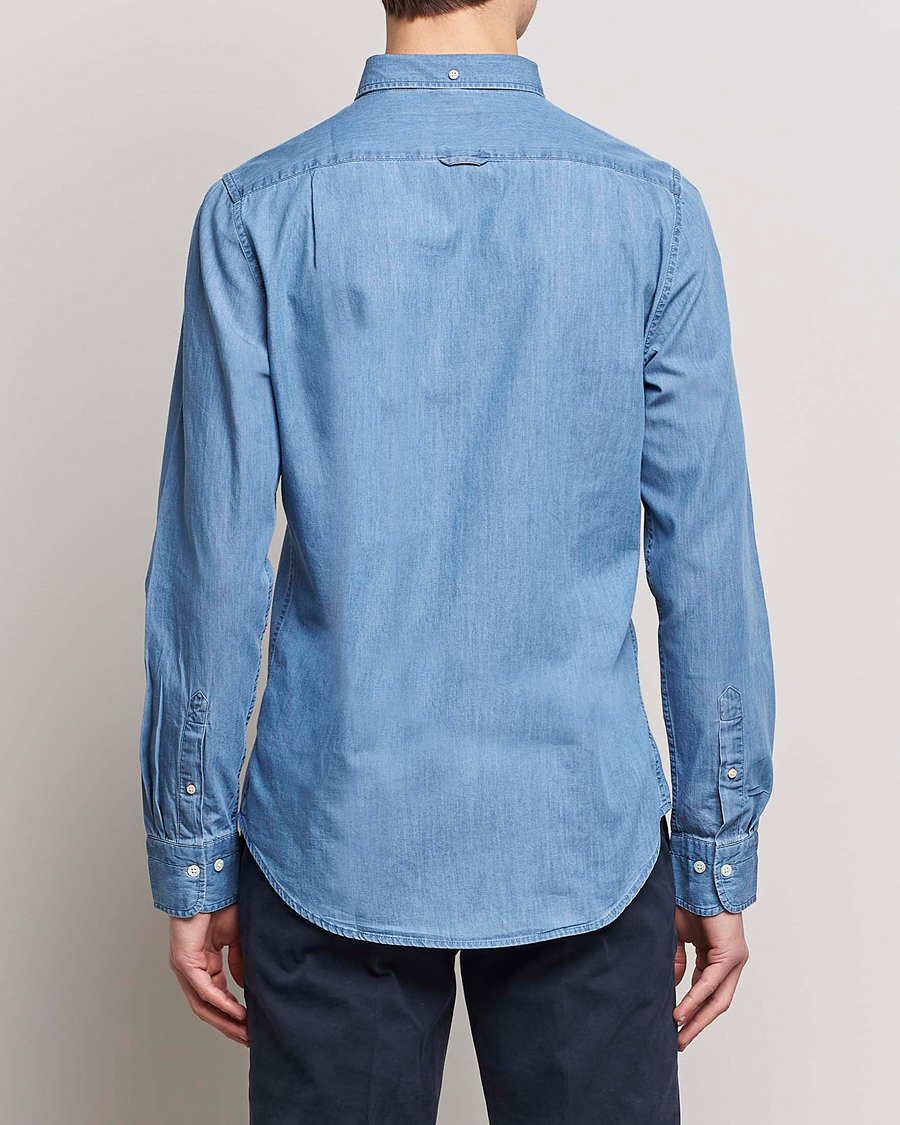 Heren | Overhemden | Gant | Slim Fit Indigo Shirt Semi Light Blue