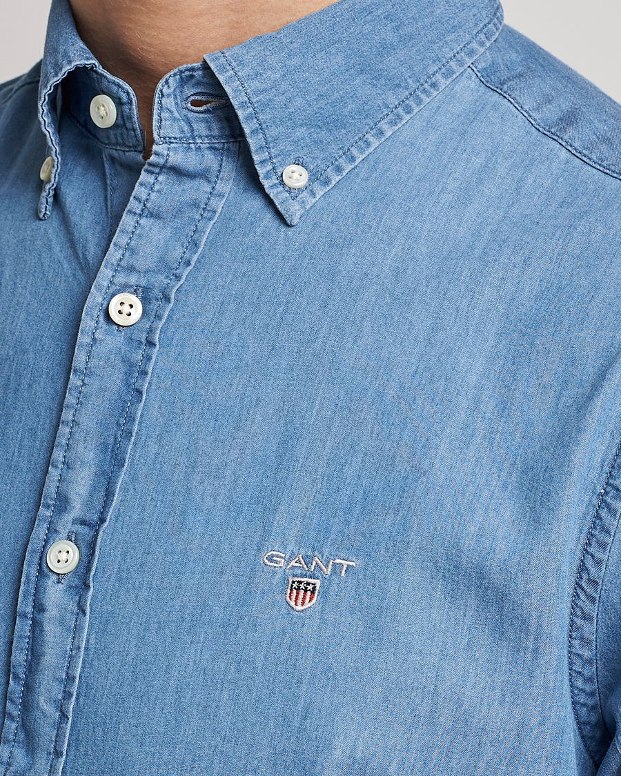 Heren | Overhemden | Gant | Slim Fit Indigo Shirt Semi Light Blue