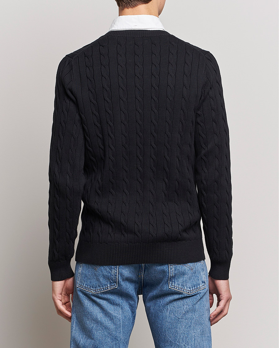 Heren | Truien | GANT | Cotton Cable Crew Neck Pullover Black