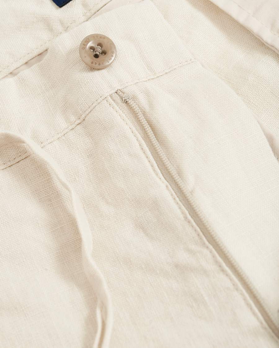 Heren | Korte broek | GANT | Relaxed Linen Drastring Shorts Putty