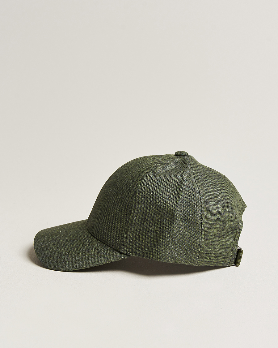 Heren | Contemporary Creators | Varsity Headwear | Linen Baseball Cap French Olive