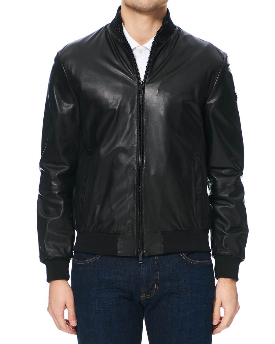 Heren | Jassen | Emporio Armani | Leather Jacket Black