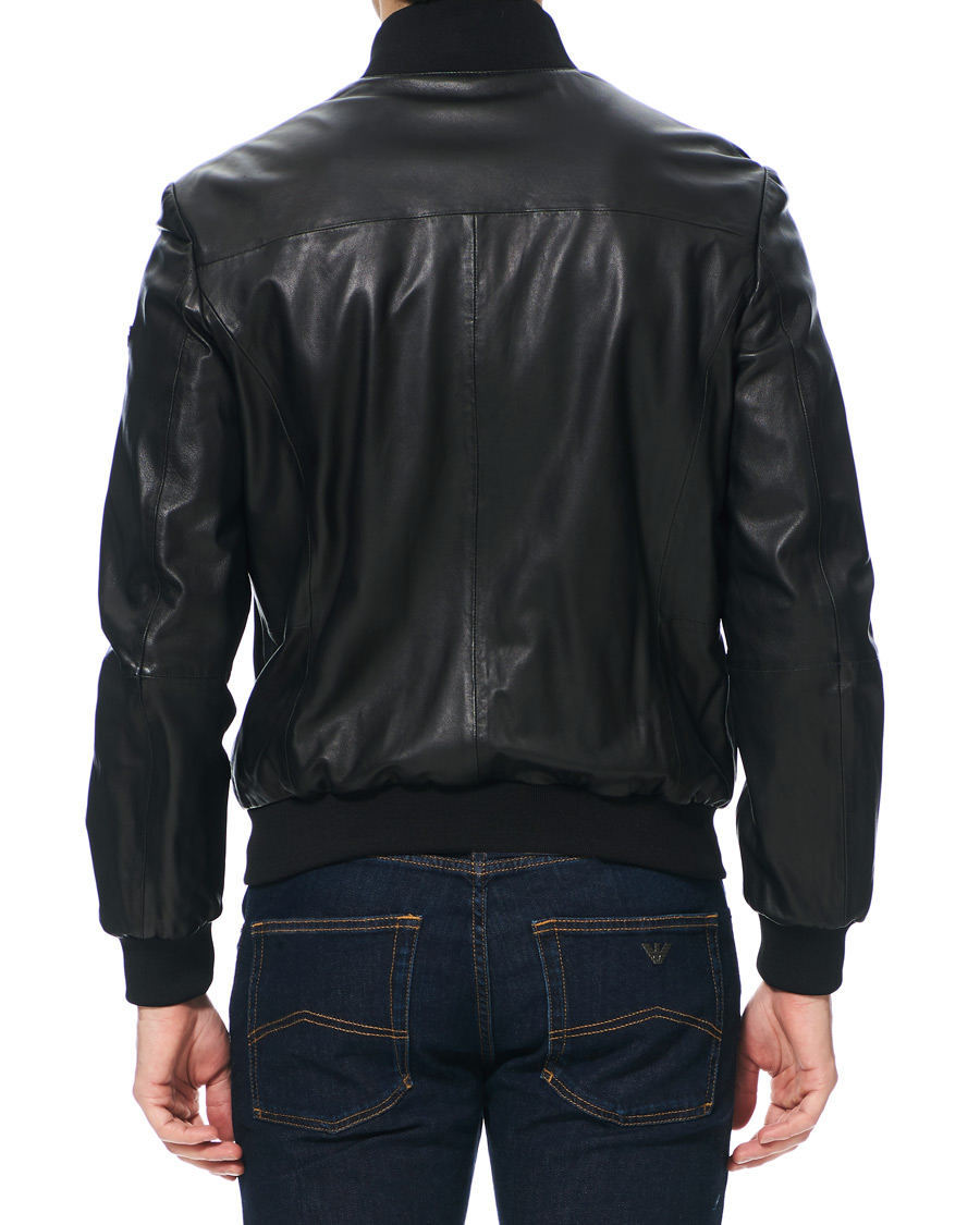 Heren | Jassen | Emporio Armani | Leather Jacket Black