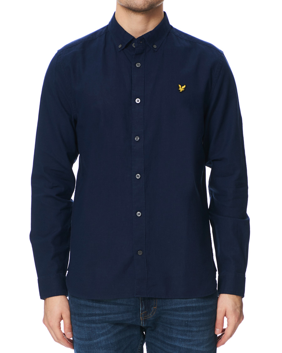 Heren | Overhemden | Lyle & Scott | Linen/Cotton Shirt Navy