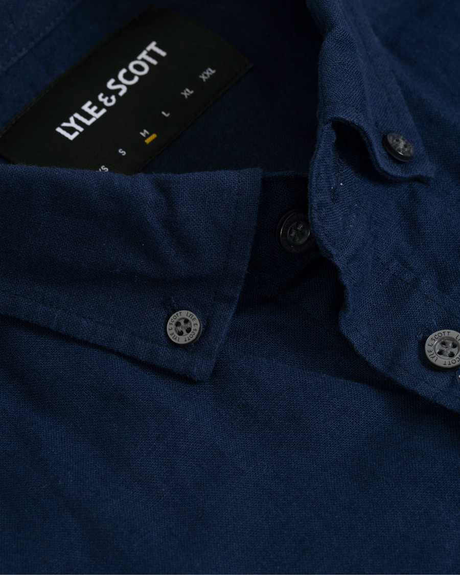 Heren | Overhemden | Lyle & Scott | Linen/Cotton Shirt Navy