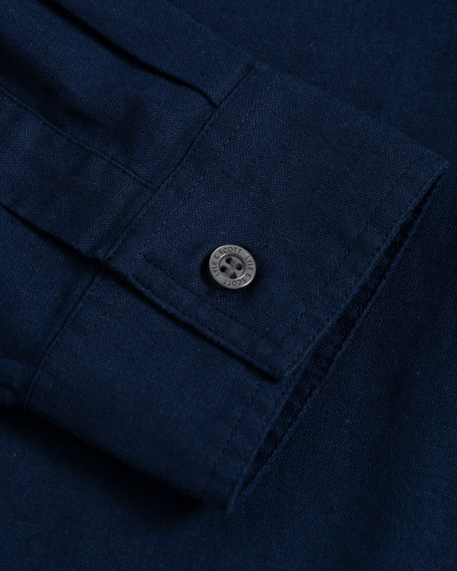 Heren | Overhemden | Lyle & Scott | Linen/Cotton Shirt Navy