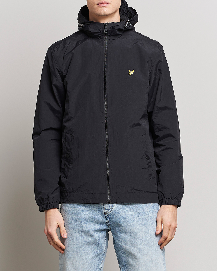 Heren |  | Lyle & Scott | Zip Through Hooded Jacket Jet Black