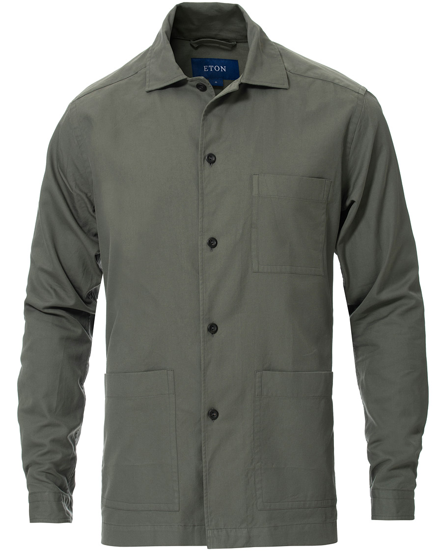 Heren | Overhemden | Eton | Heavy Twill Overshirt Green