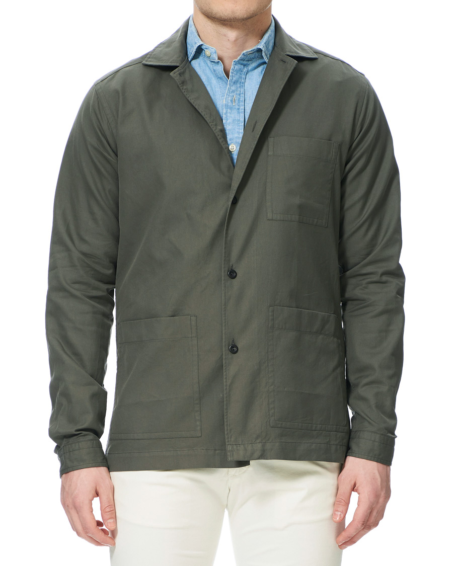 Heren | Overhemden | Eton | Heavy Twill Overshirt Green