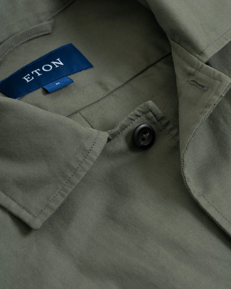 Heren | Overhemden | Eton | Heavy Twill Overshirt Green