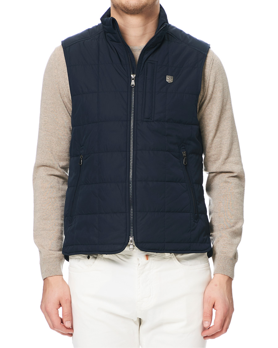 Heren | Jassen | Morris | Quilted Crew Vest Navy
