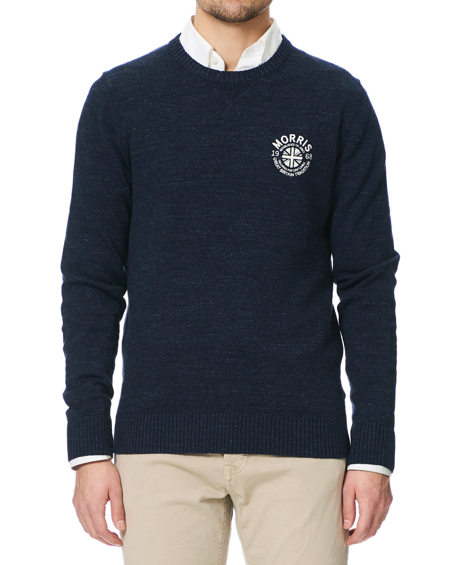 Heren | Truien | Morris | Leron Knitted O-Neck Navy