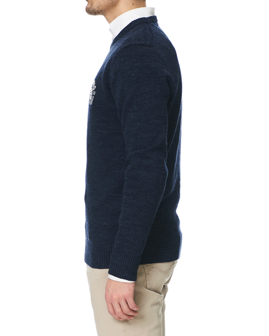 Heren | Truien | Morris | Leron Knitted O-Neck Navy