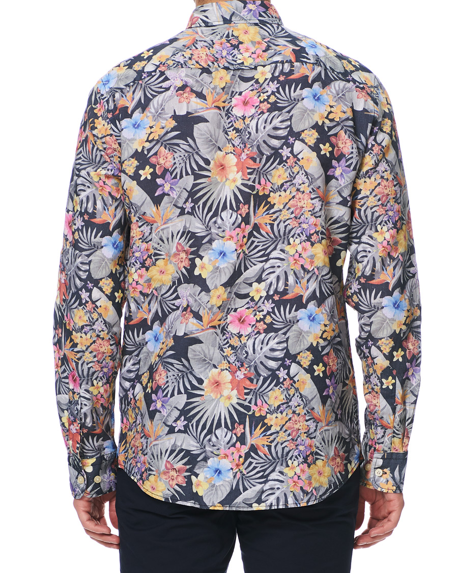 Heren | Overhemden | Morris | Harvey Printed Flower Button Down Shirt Navy