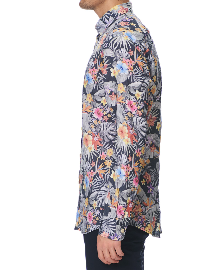 Heren | Overhemden | Morris | Harvey Printed Flower Button Down Shirt Navy