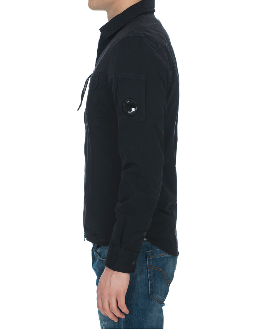 Heren | Overhemden | C.P. Company | Garment Dyed Gabardine Zip Shirt Jacket Eclipse