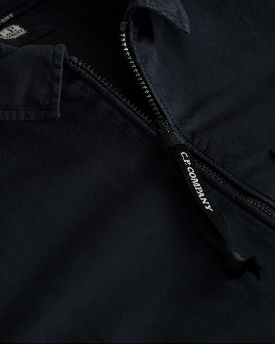 Heren | Overhemden | C.P. Company | Garment Dyed Gabardine Zip Shirt Jacket Eclipse