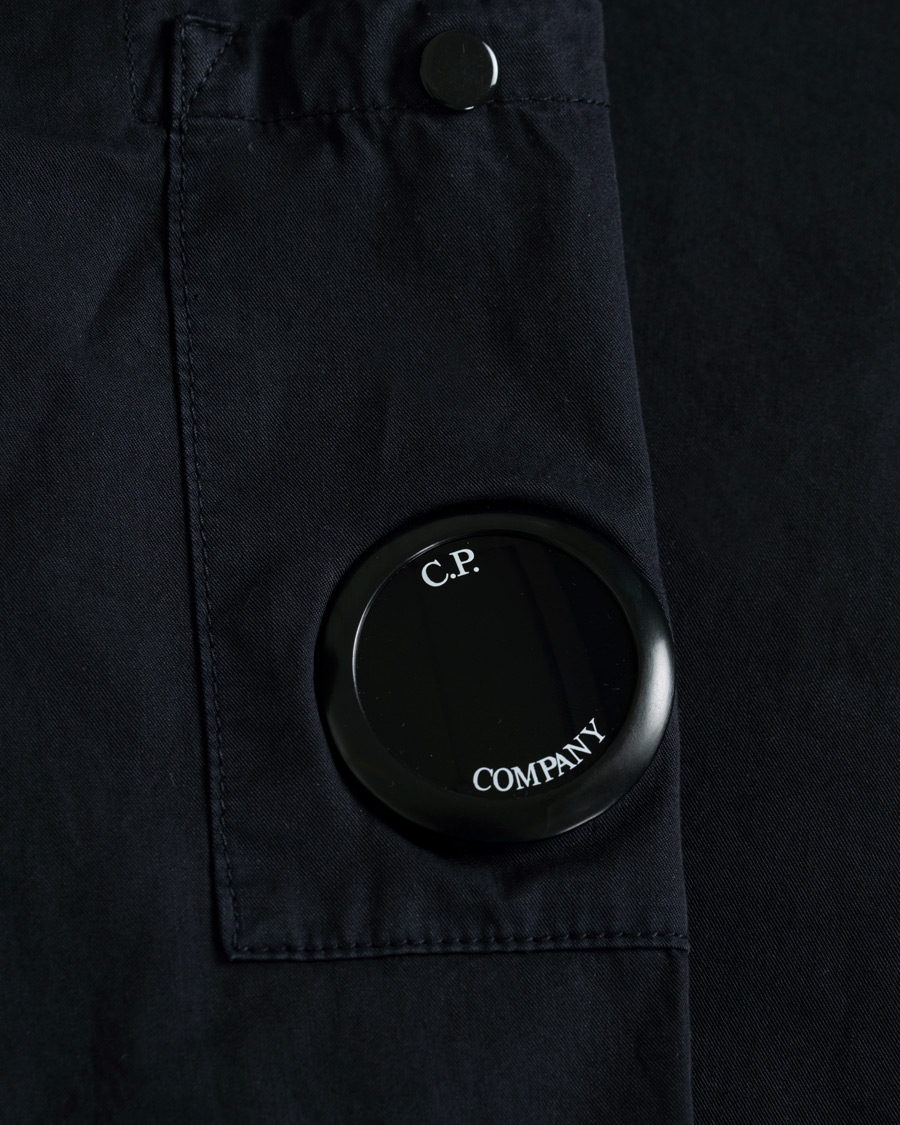 Heren | Overhemden | C.P. Company | Garment Dyed Gabardine Zip Shirt Jacket Eclipse