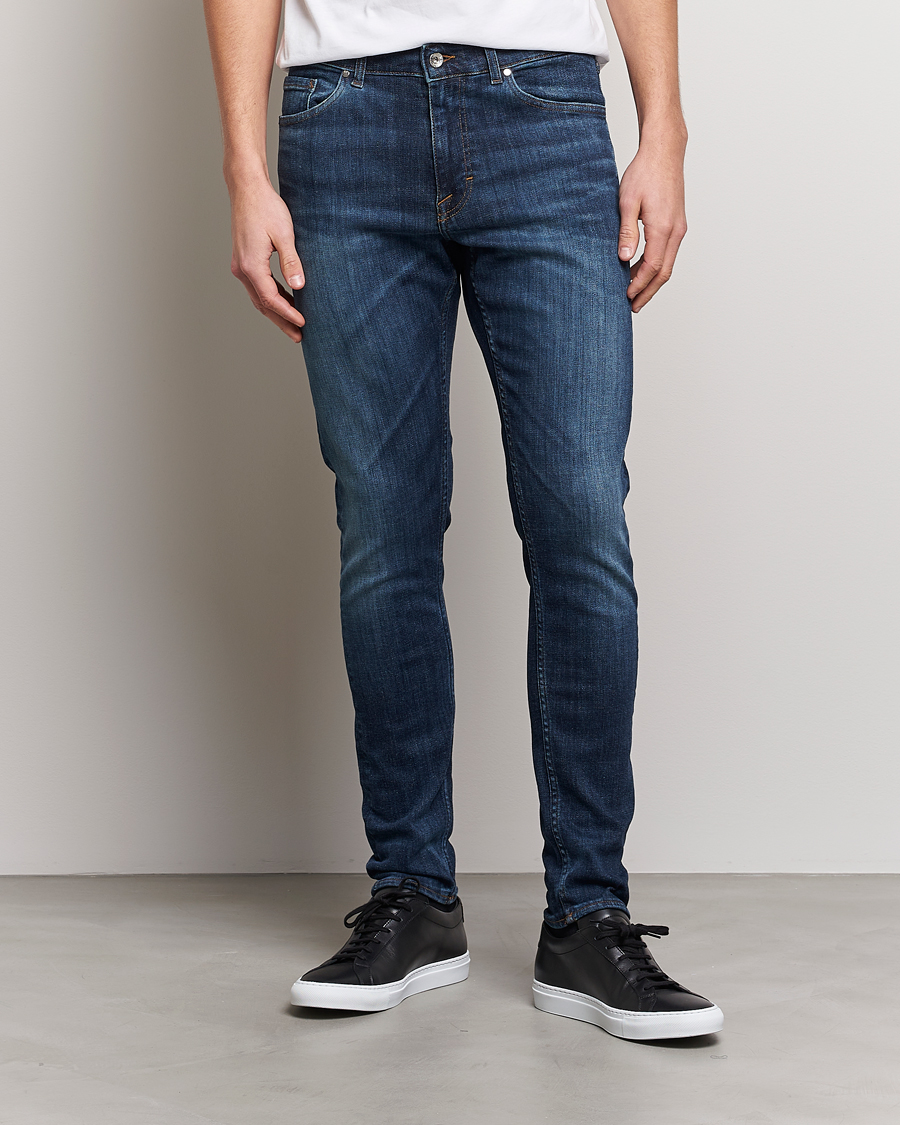 Heren | Jeans | Tiger of Sweden | Evolve Super Stretch Top Jeans Medium Blue