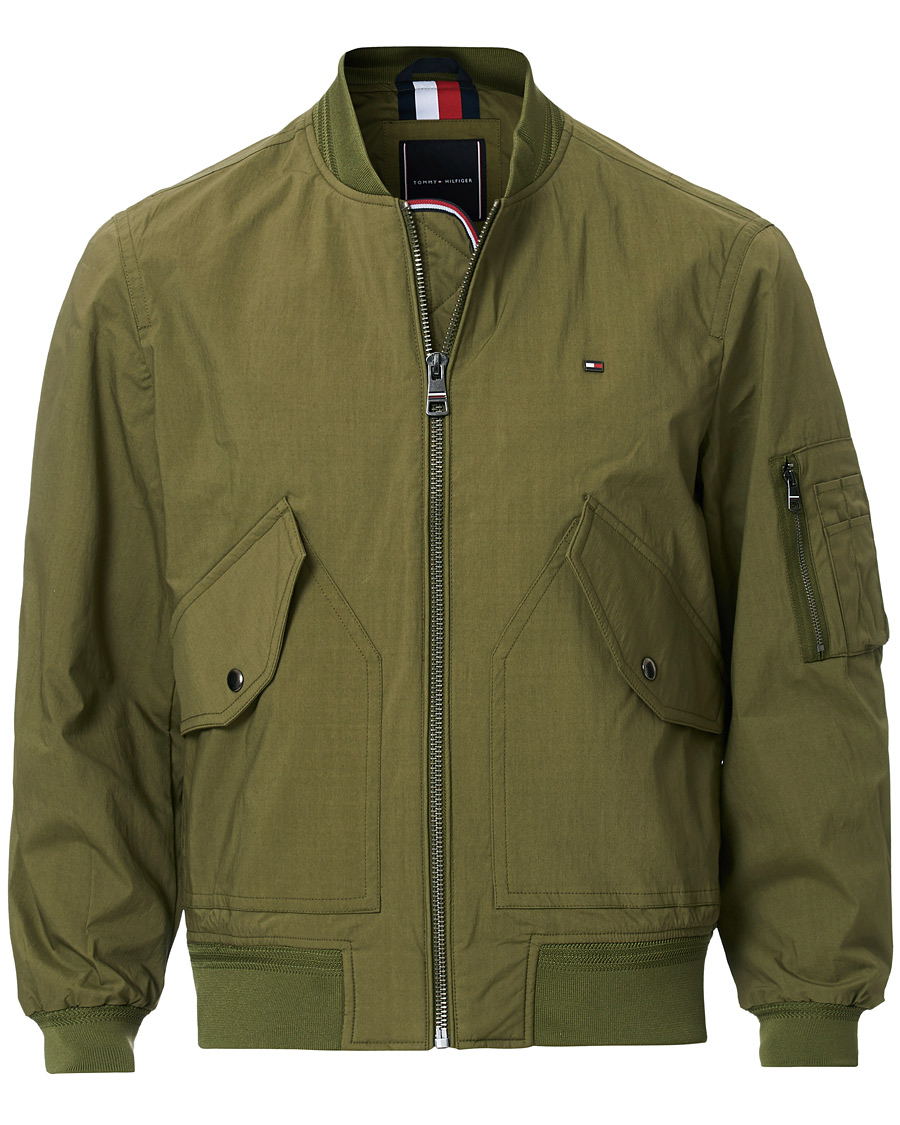 Heren | Jassen | Tommy Hilfiger | Lightweight Cotton Bomber Jacket Moss Green