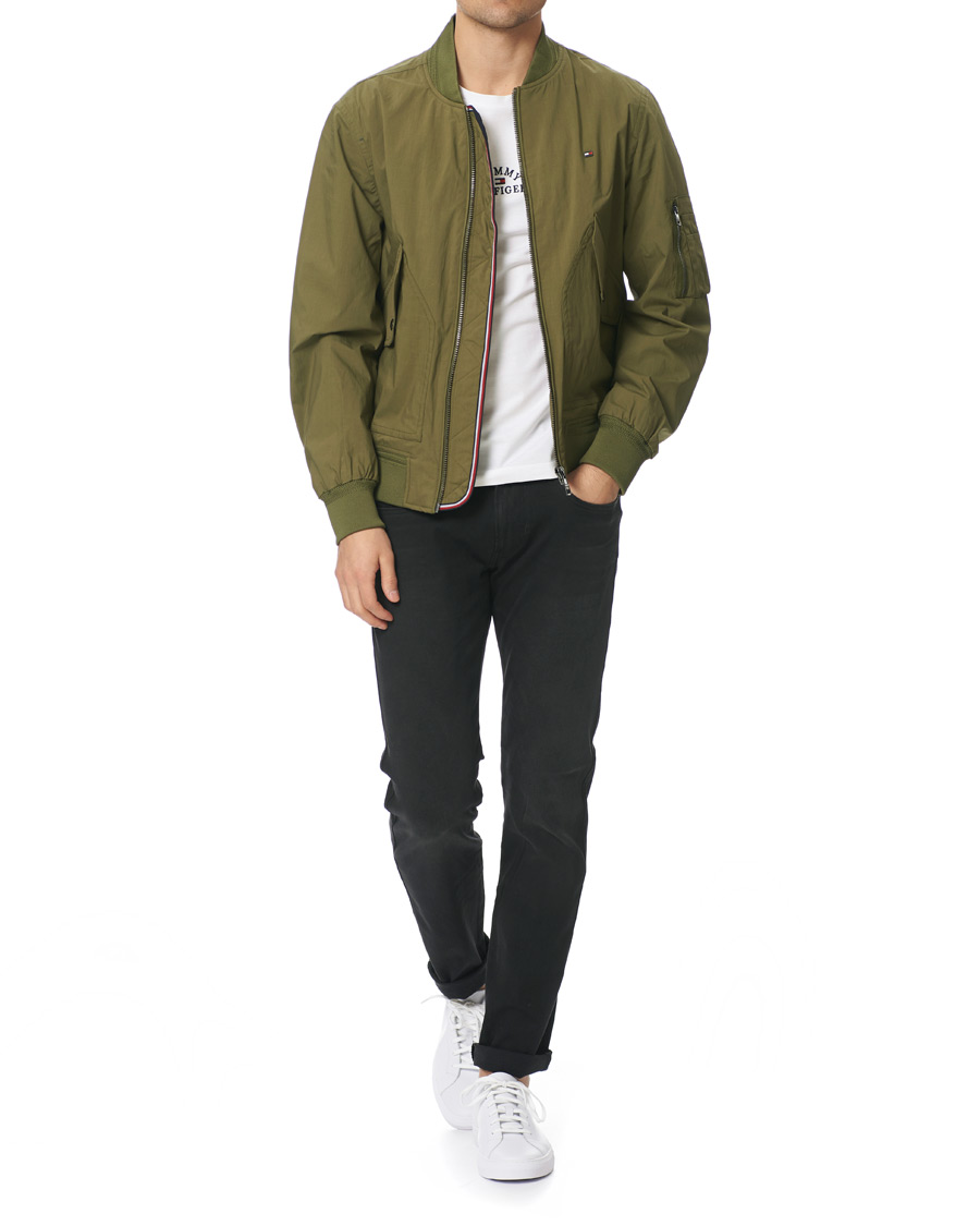 Heren | Jassen | Tommy Hilfiger | Lightweight Cotton Bomber Jacket Moss Green