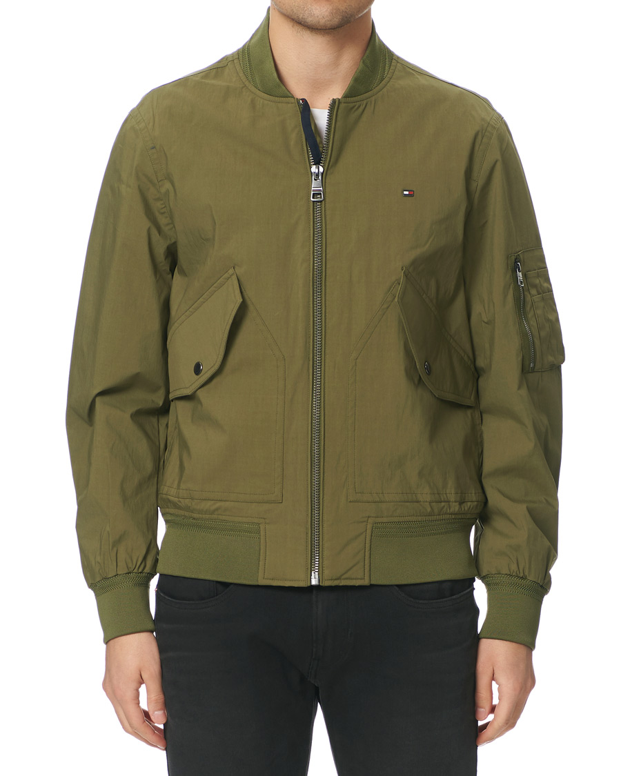 Heren | Jassen | Tommy Hilfiger | Lightweight Cotton Bomber Jacket Moss Green
