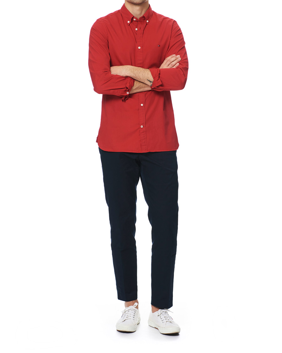 Heren | Overhemden | Tommy Hilfiger | Slim Fit Garment Dyed Twill Shirt Primary Red