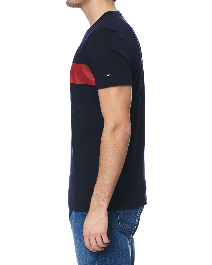 Heren | T-shirts | Tommy Hilfiger | Organic Cotton Stripe Crew Neck Tee Desert Sky