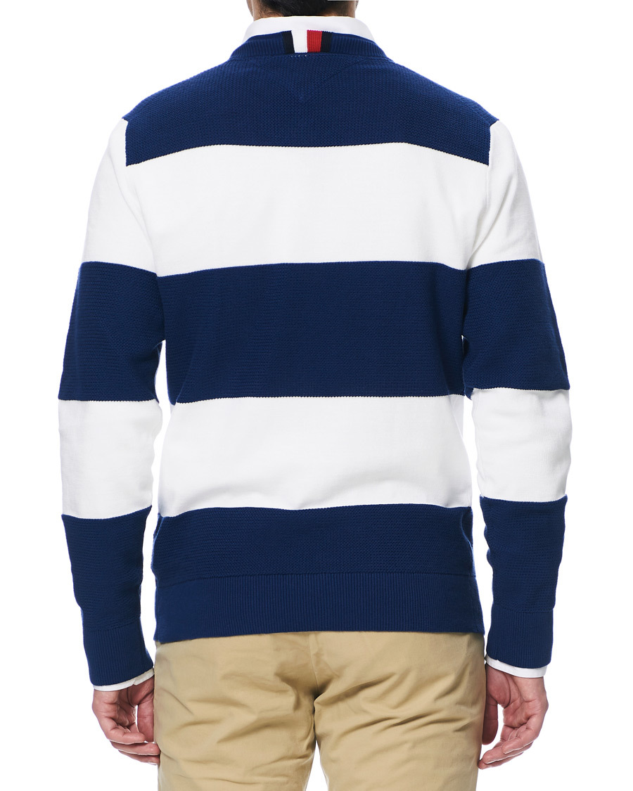 Heren | Truien | Tommy Hilfiger | Neon Tipped Stripe Knitted Crew Neck Blue Ink