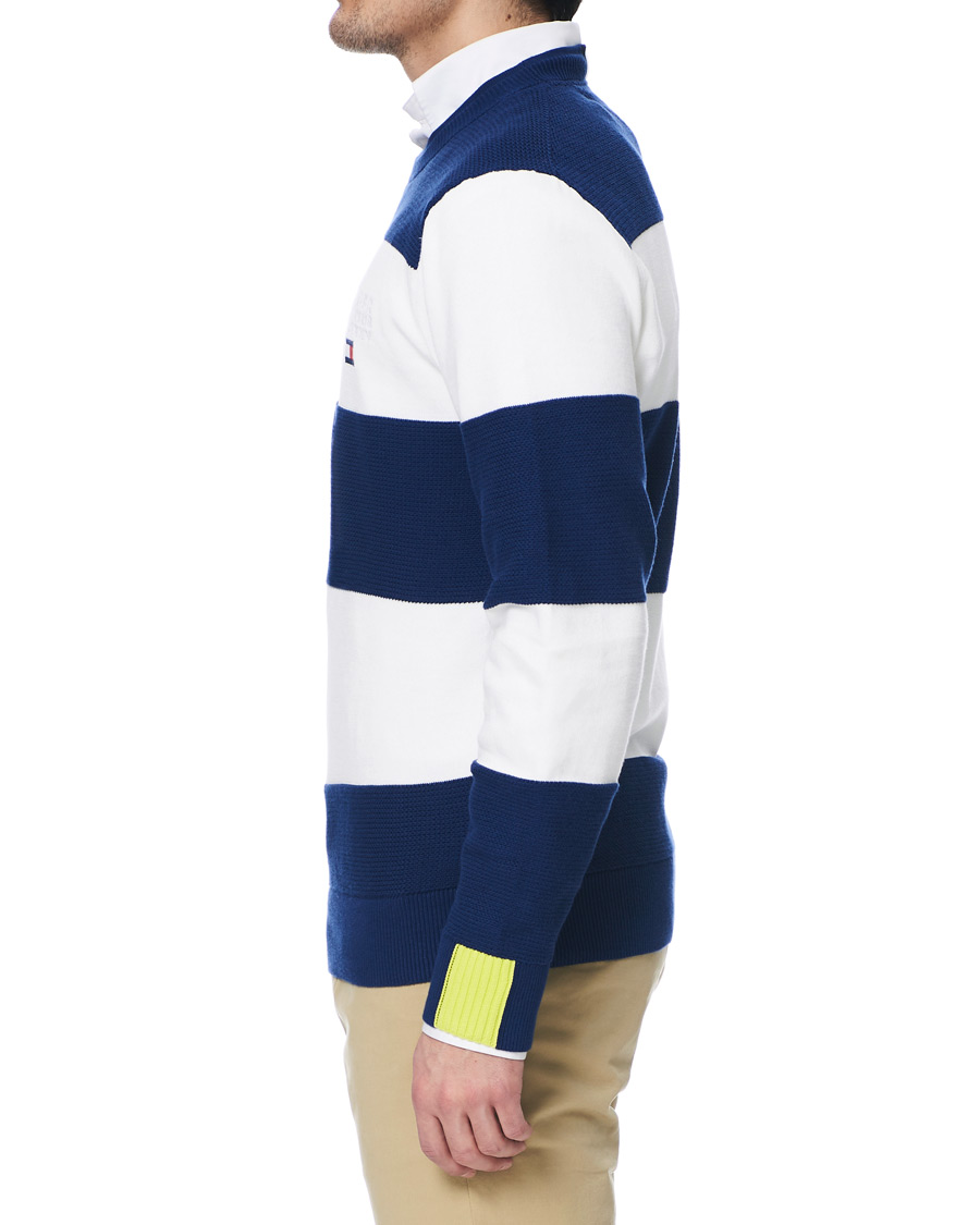 Heren | Truien | Tommy Hilfiger | Neon Tipped Stripe Knitted Crew Neck Blue Ink