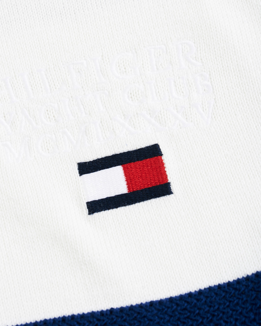 Heren | Truien | Tommy Hilfiger | Neon Tipped Stripe Knitted Crew Neck Blue Ink