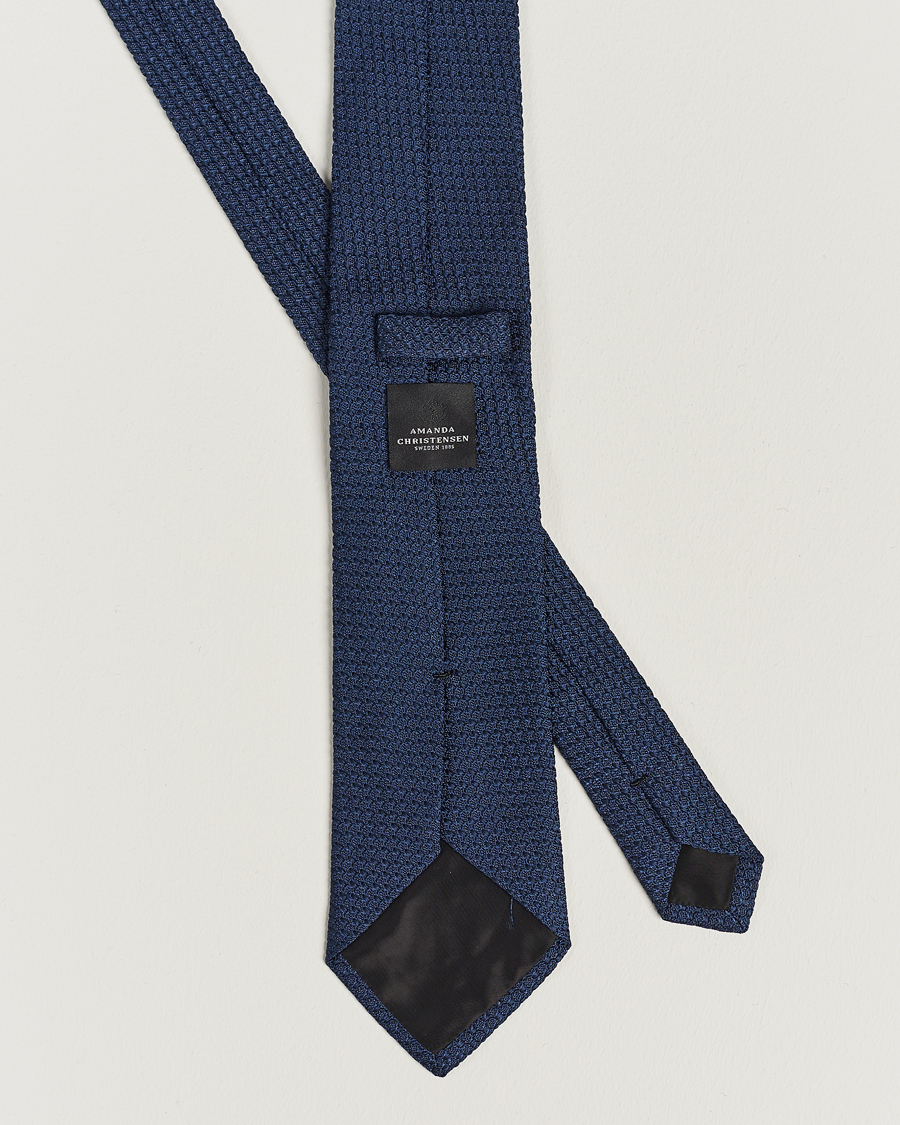 Men | Ties | Amanda Christensen | Silk Grenadine 8 cm Tie Napoli Blue