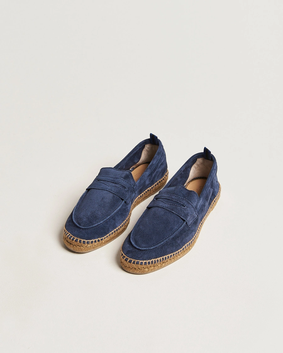 Heren | Instappers | Castañer | Nacho Casual Suede Loafers Azul Oscuro