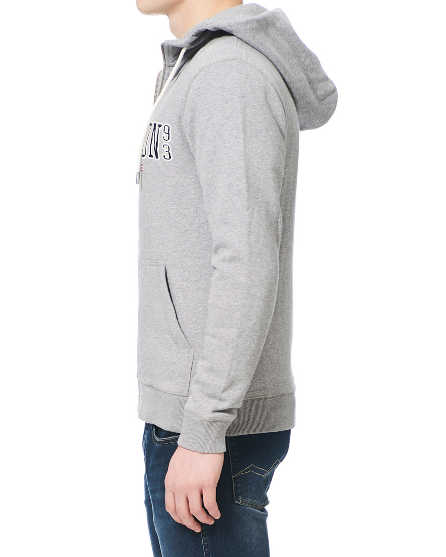 Heren | Truien | Lexington | Michael Full Zip Logo Hoodie Grey Melange