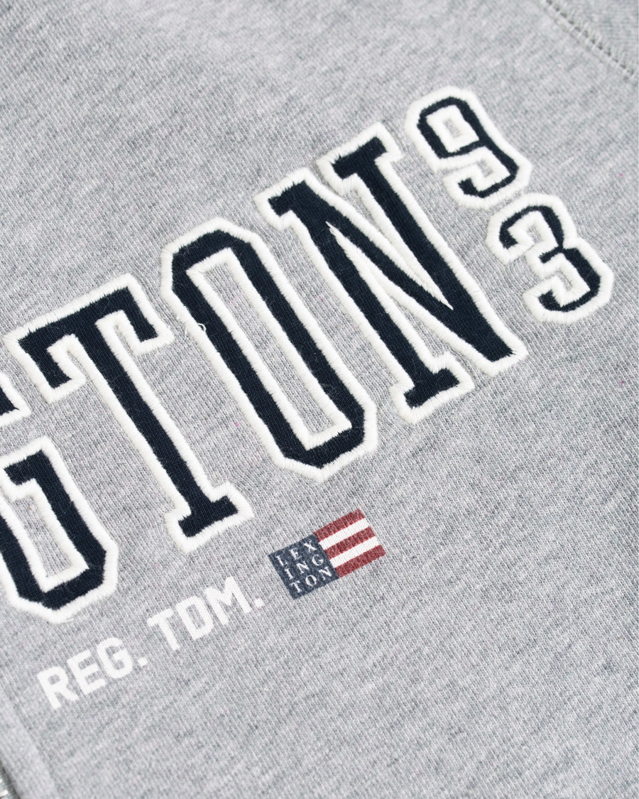 Heren | Truien | Lexington | Michael Full Zip Logo Hoodie Grey Melange
