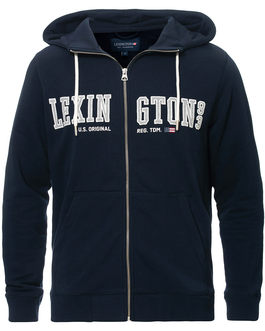 Heren | Truien | Lexington | Michael Full Zip Logo Hoodie Dark Blue