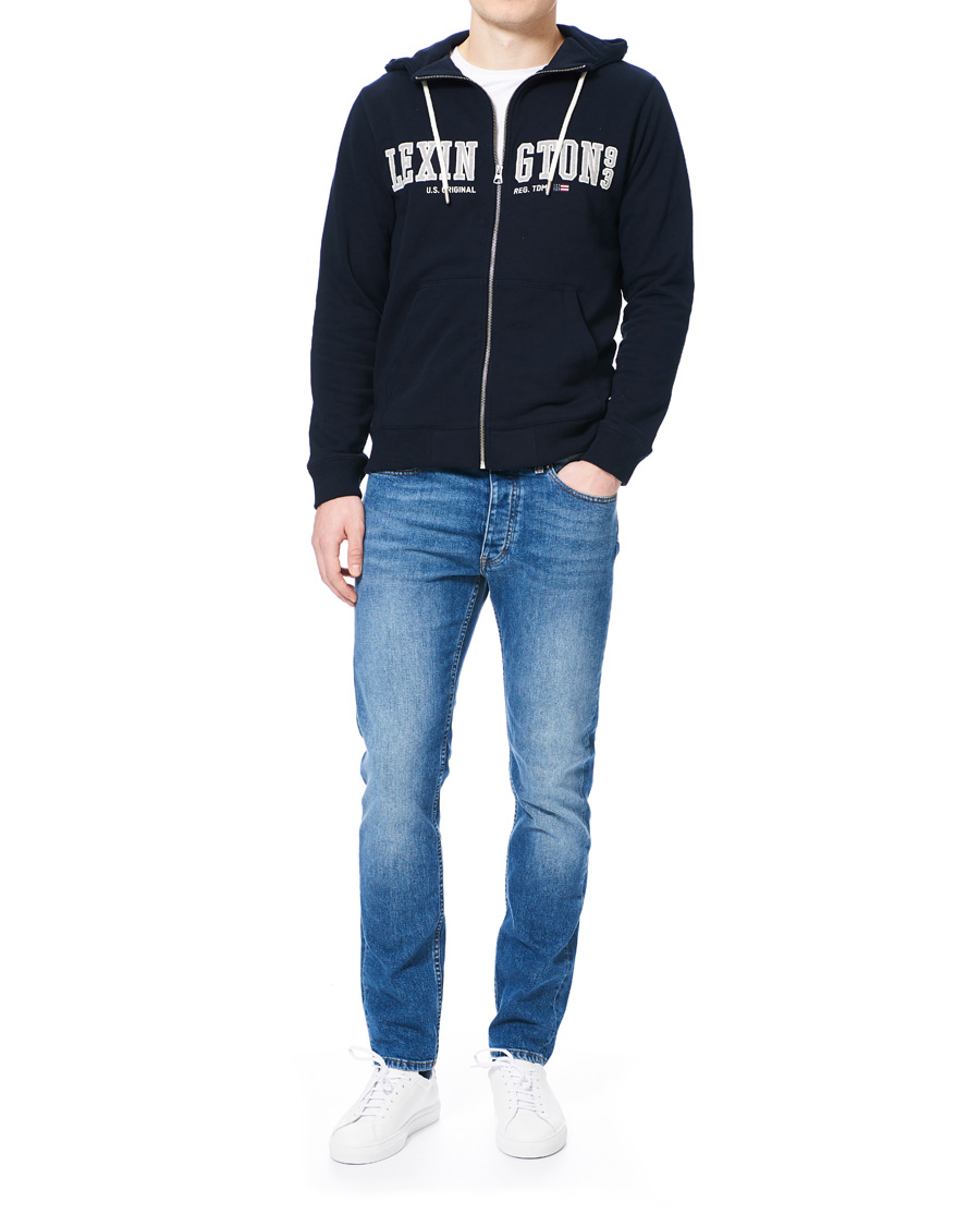 Heren | Truien | Lexington | Michael Full Zip Logo Hoodie Dark Blue