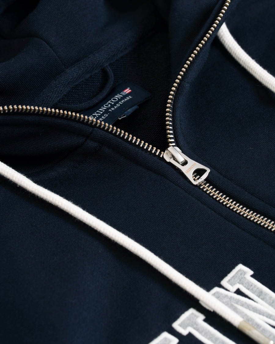 Heren | Truien | Lexington | Michael Full Zip Logo Hoodie Dark Blue
