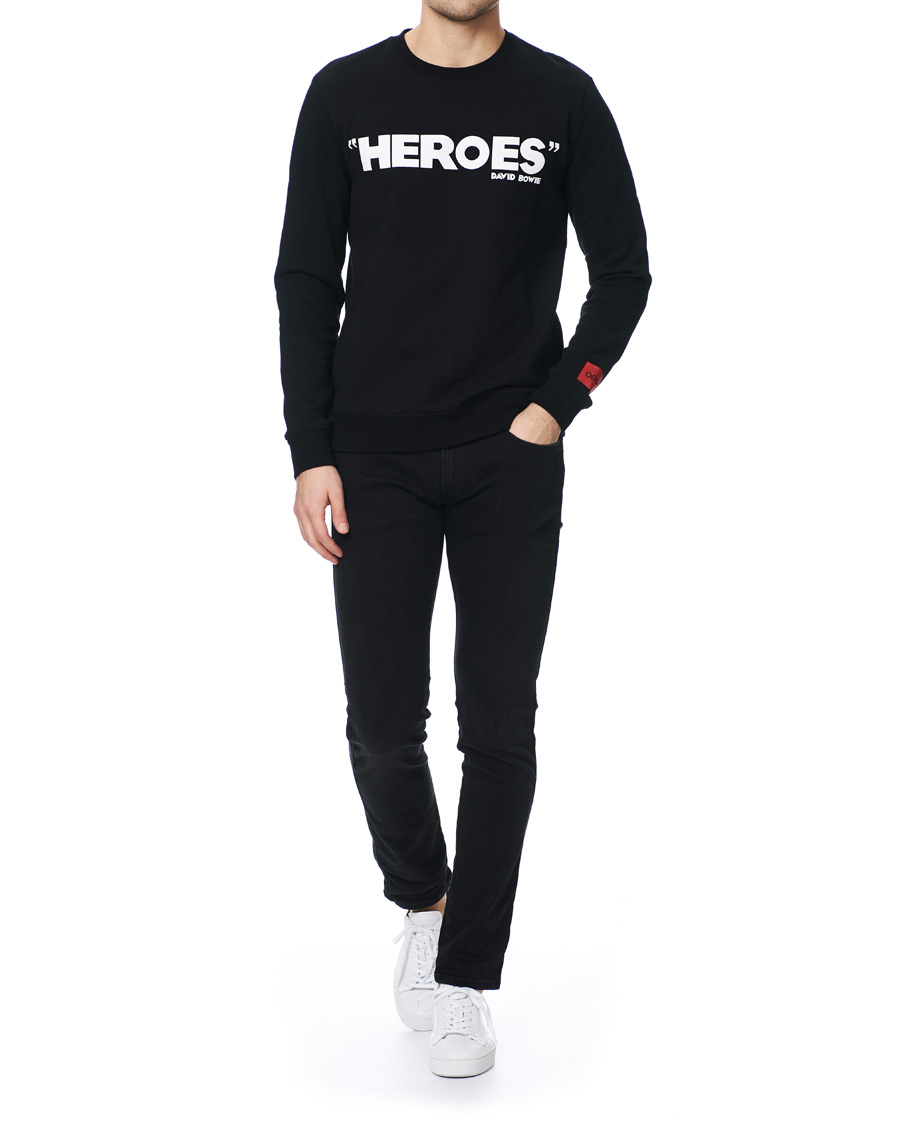 Heren | Truien | HUGO | Deroes Printed Sweatshirt Black