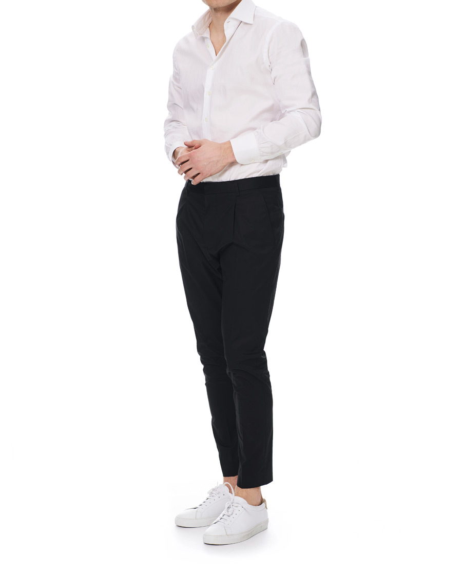 Heren | Broeken | HUGO | Gadu Pleated Stretch Pants Black