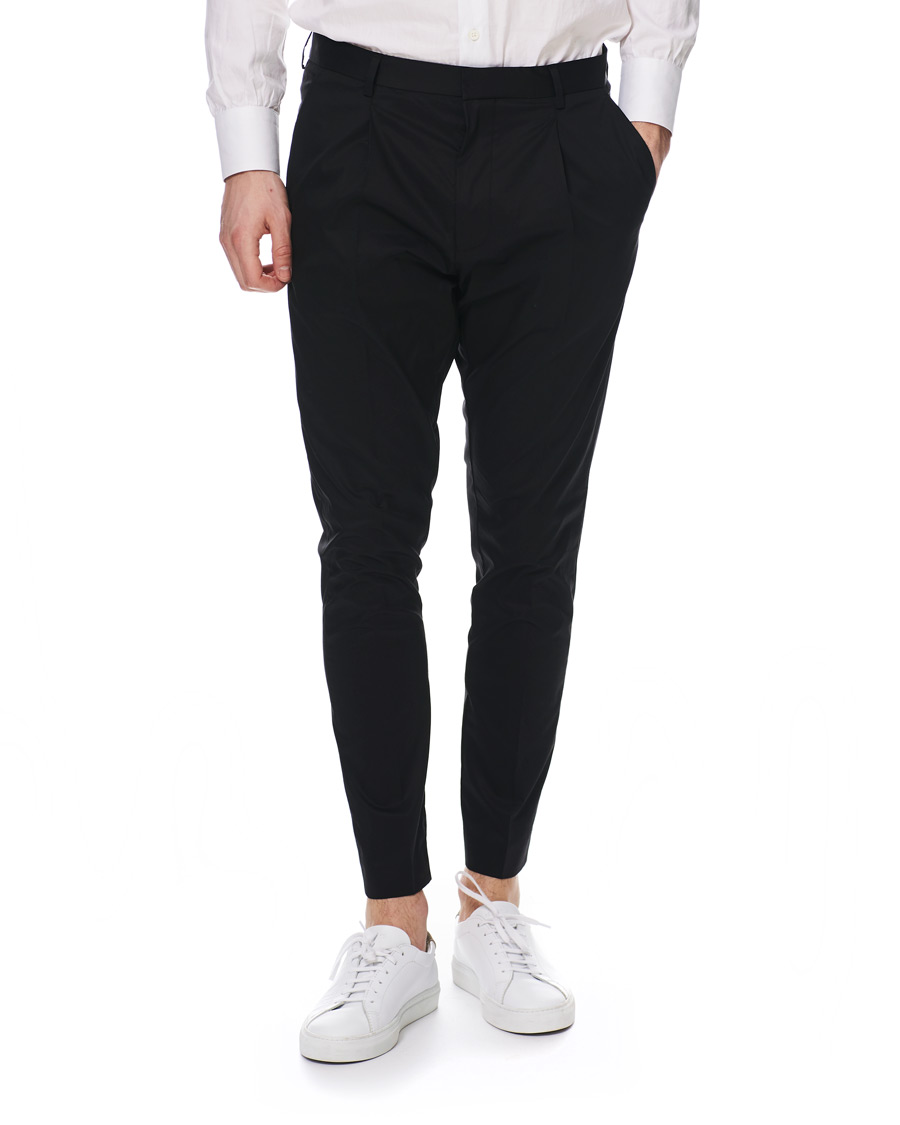 Heren | Broeken | HUGO | Gadu Pleated Stretch Pants Black