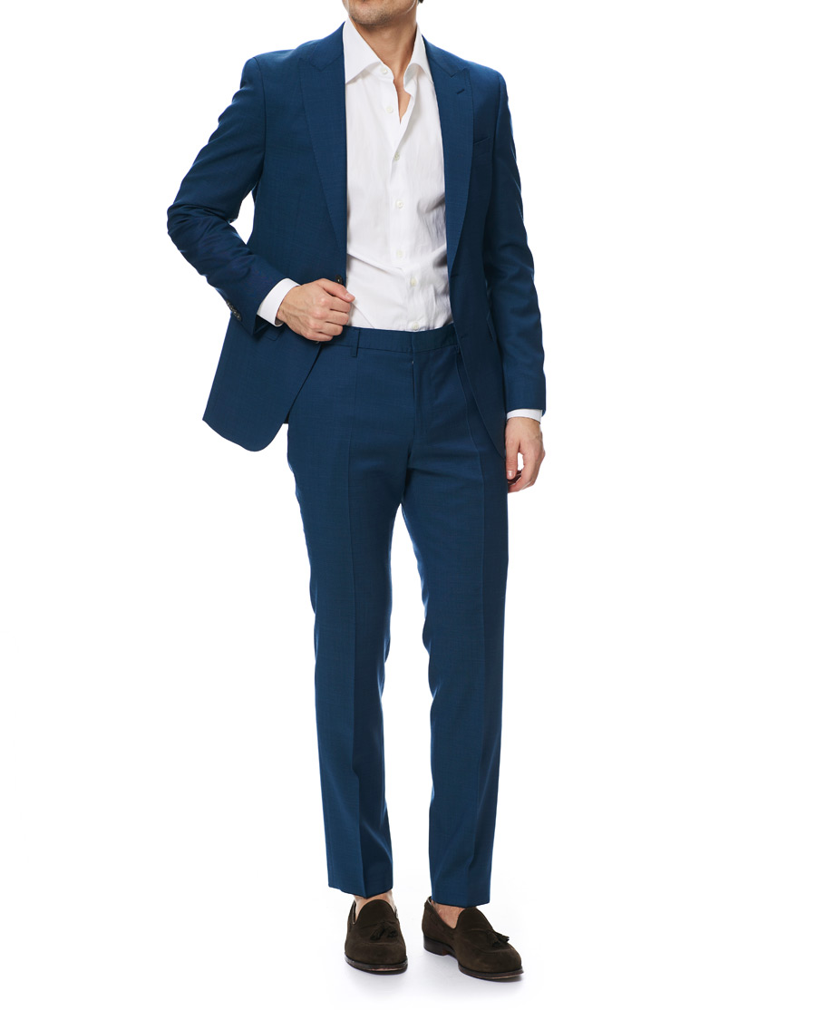 Heren | Pakken | BOSS BLACK | BOSS Novid/Ben Peak Lapel Stretch Wool Suit Napoli Blue