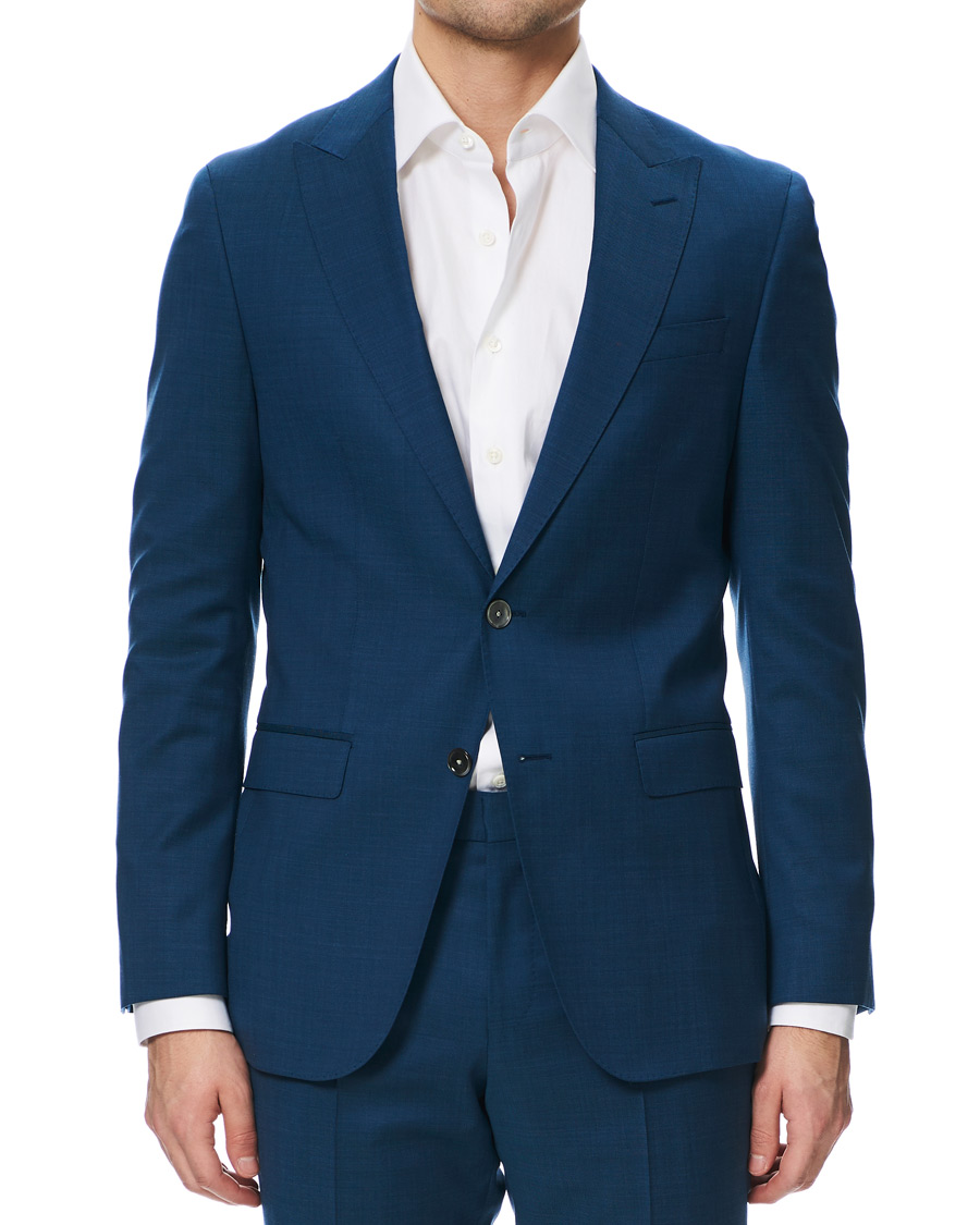 Heren | Pakken | BOSS BLACK | BOSS Novid/Ben Peak Lapel Stretch Wool Suit Napoli Blue