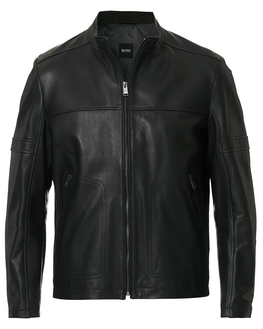 Heren | Jassen | BOSS BLACK | BOSS Nidan Leather Jacket Black