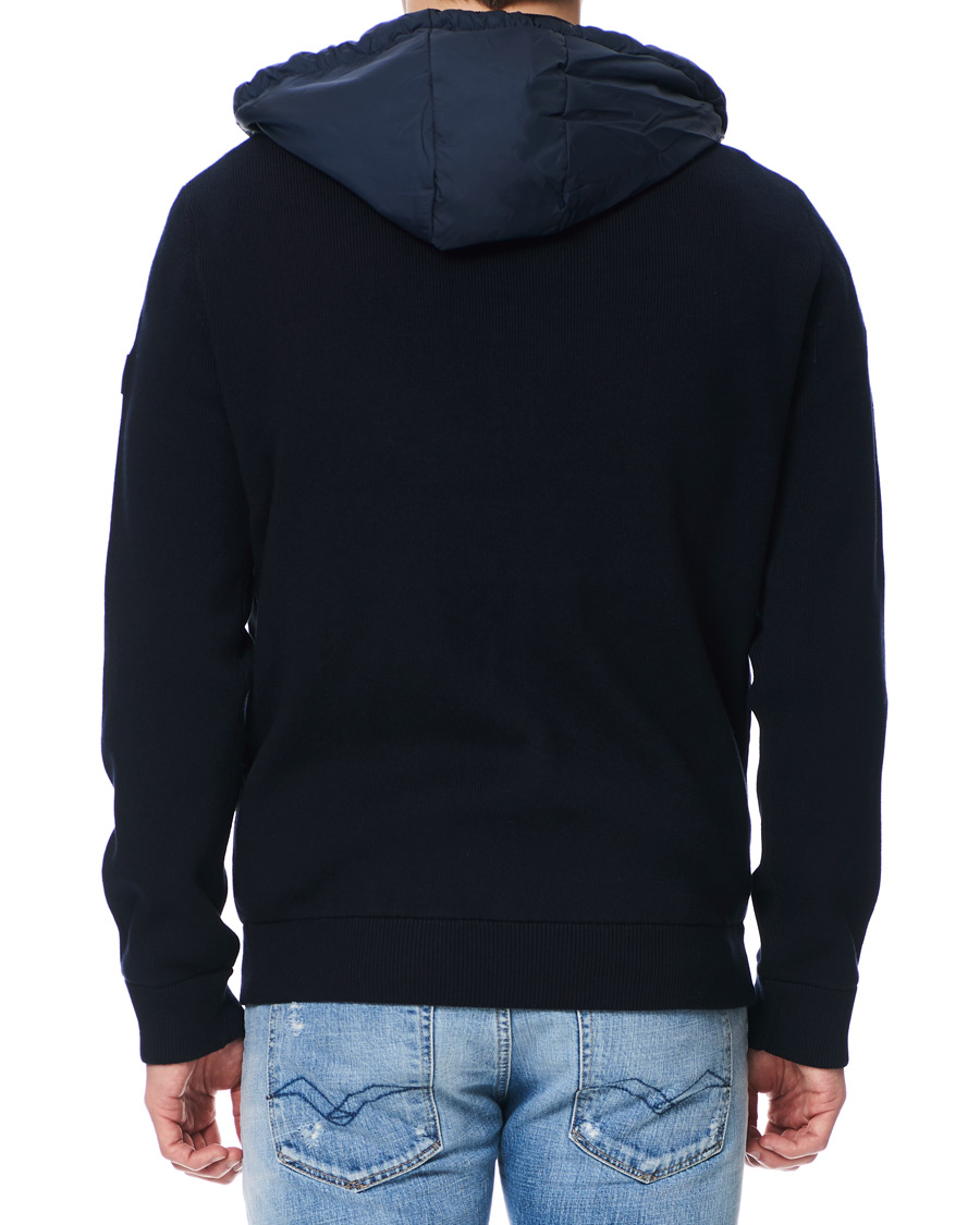 Heren | Jassen | BOSS BLACK | BOSS Ofabio Hybrid Knitted Full-Zip Hoodie Dark Blue