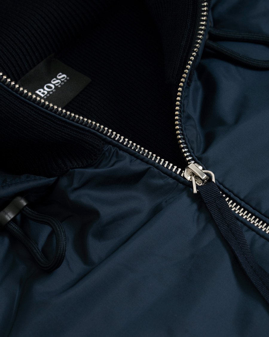 Heren | Jassen | BOSS BLACK | BOSS Ofabio Hybrid Knitted Full-Zip Hoodie Dark Blue