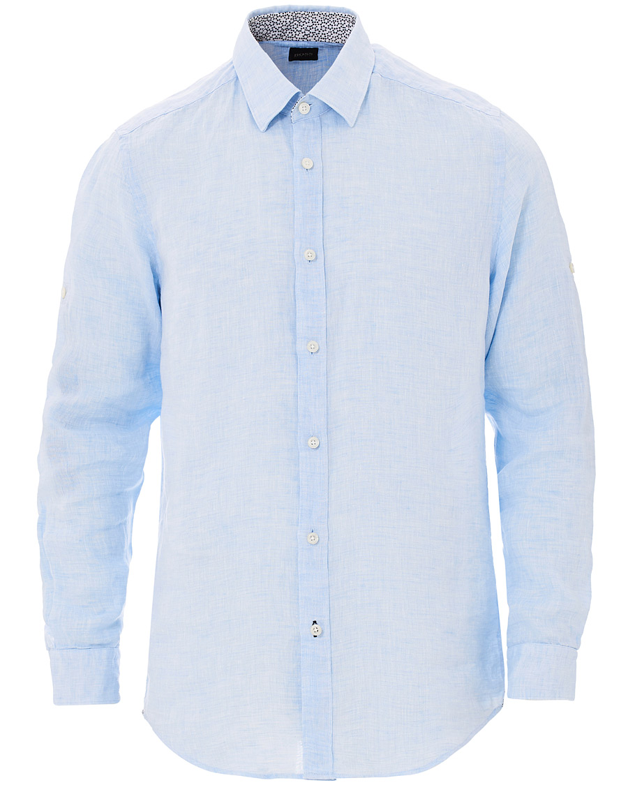 Heren | Overhemden | BOSS BLACK | BOSS Lukas Linen Shirt Light Blue