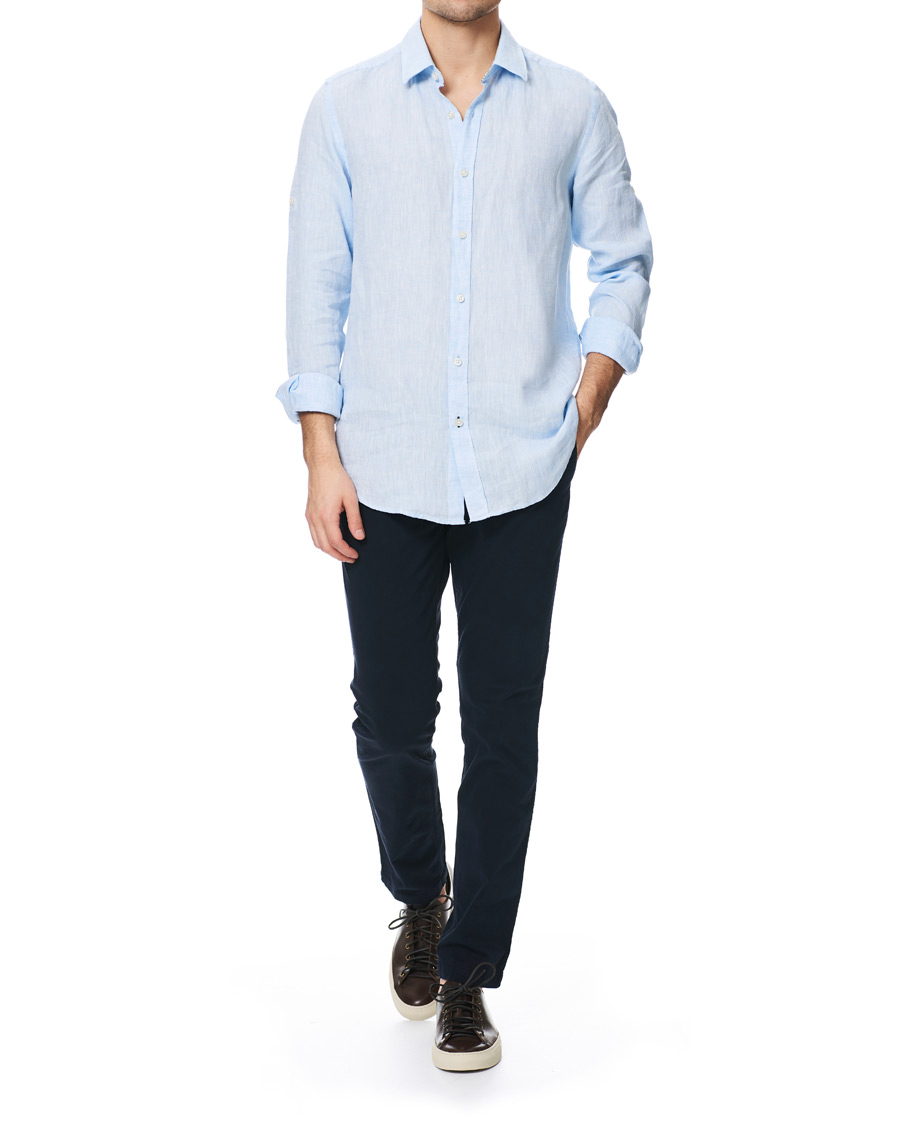 Heren | Overhemden | BOSS BLACK | BOSS Lukas Linen Shirt Light Blue